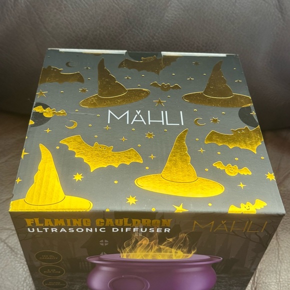 Mahli Flaming Cauldron Aroma Diffuser - Purple with Gold Flame NIB - Picture 4 of 9